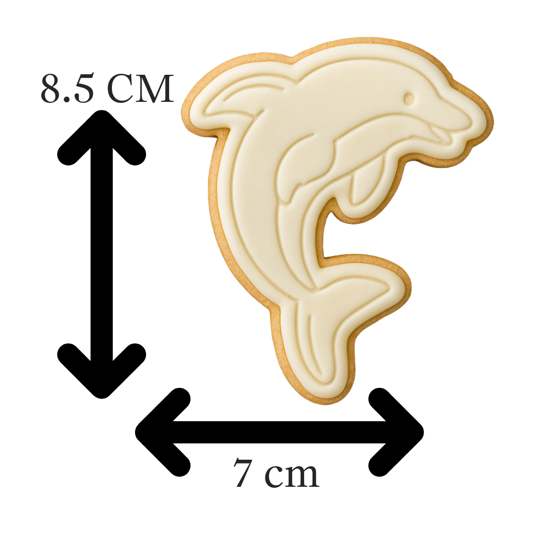 Dolphin Cookie Cutter & Embosser – Ocean Animal Biscuit Stamp