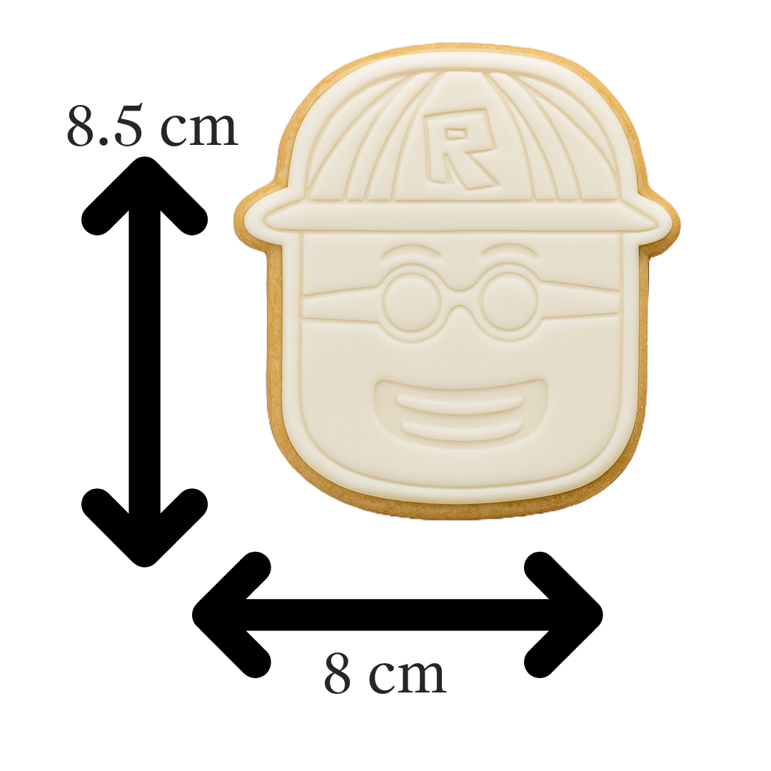 Roblox Avatar Cookie Cutter | Gamer Cookie Stamp | Embosser & Cutter Set