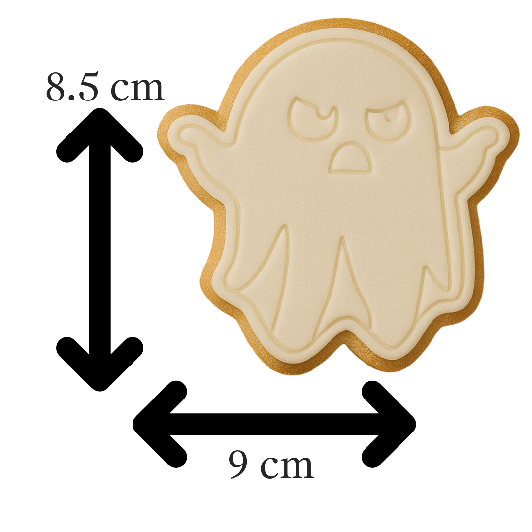 Angry Ghost Cookie Cutter & Embosser Halloween Biscuit Stamp