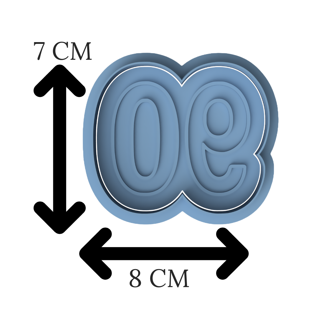 2-DIGIT Number 90 Cookie Cutter & Stamp