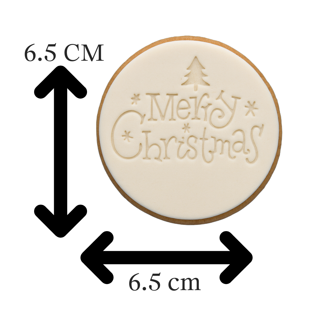 Merry Christmas Cookie Embosser β Festive Round Design