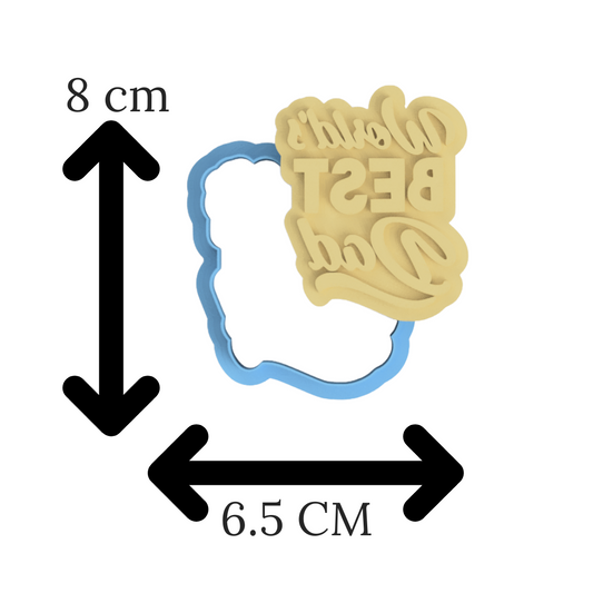World's Best Dad Cookie Cutter and Stamp Embosser Father's Day - 8cm x 6.5cm