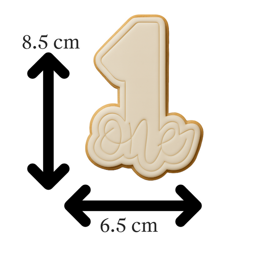 Number One Cookie Cutter and Embosser | First Birthday Party Cookie Stamp