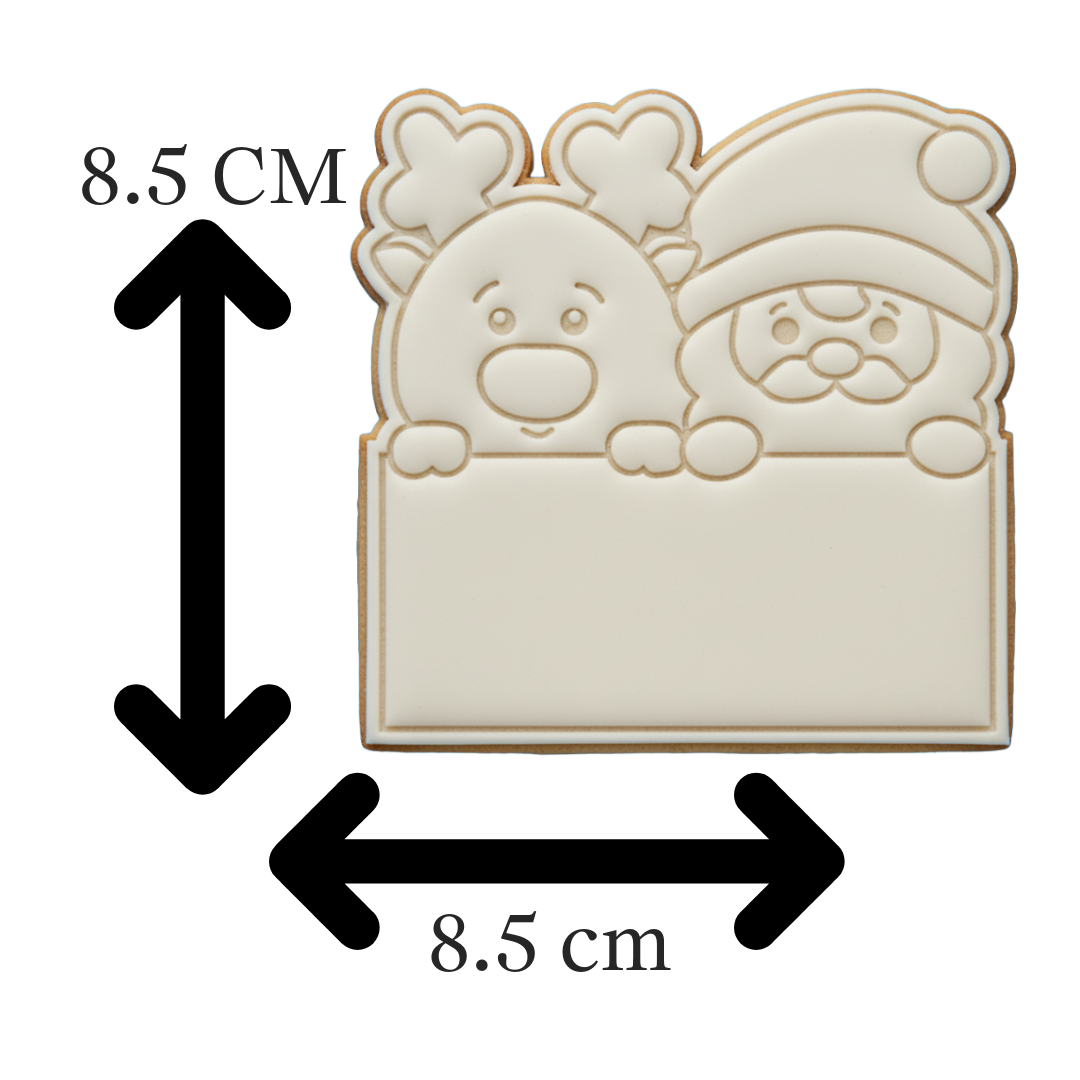 Santa & Reindeer Plaque Frame Cookie Cutter & Embosser
