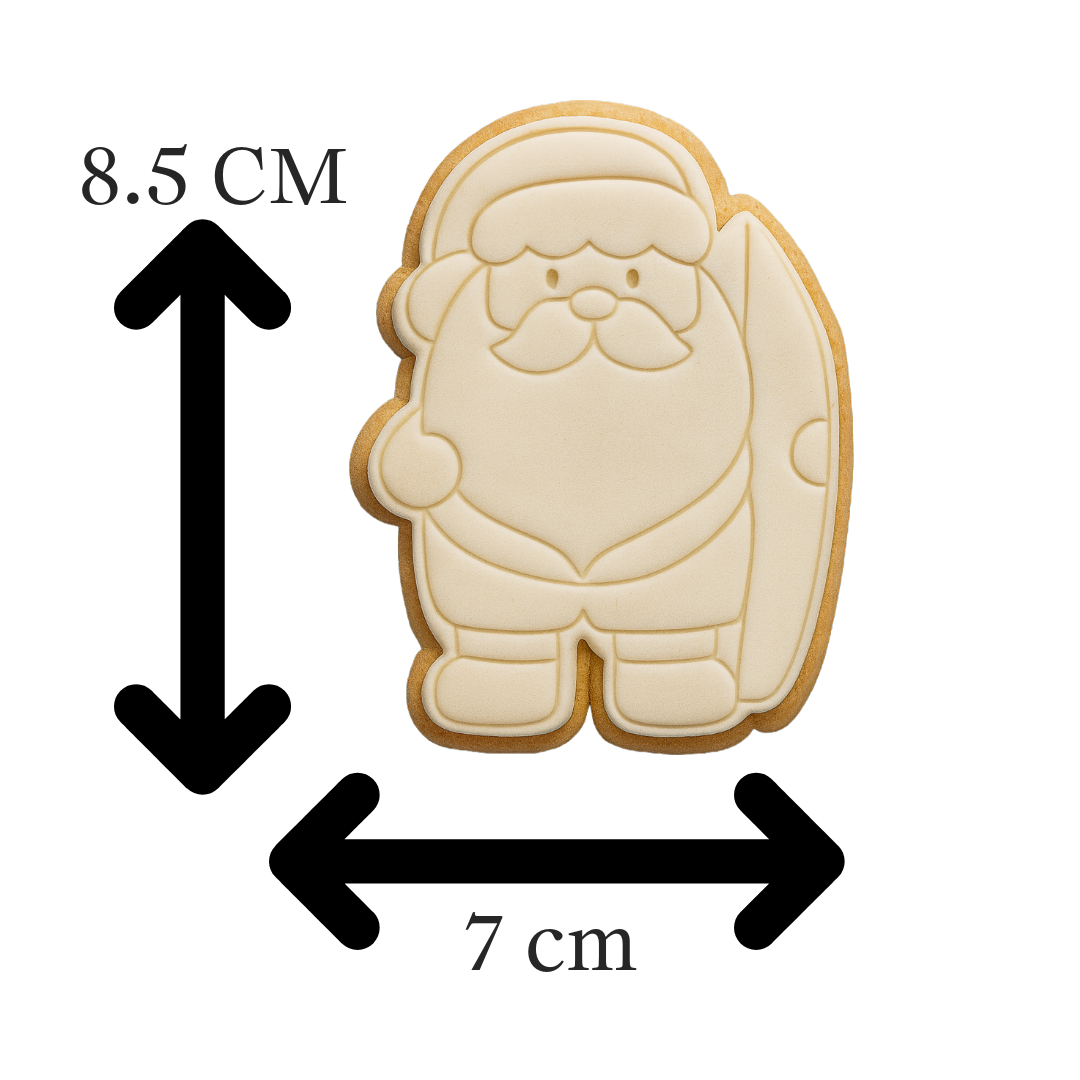 Surfing Santa Cookie Cutter & Embosser Christmas