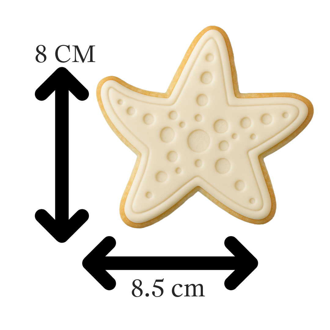Starfish Cookie Cutter & Embosser β Ocean Beach Biscuit Stamp