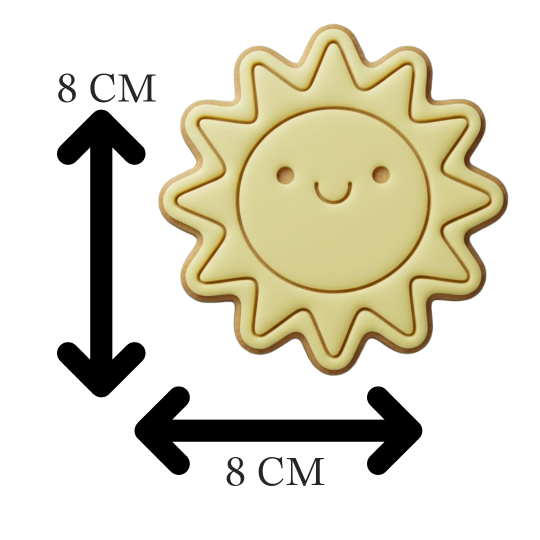 Cute Smiling Sun Cookie Cutter and Embosser Stamp Set | Sunshine, Summer, Kawaii