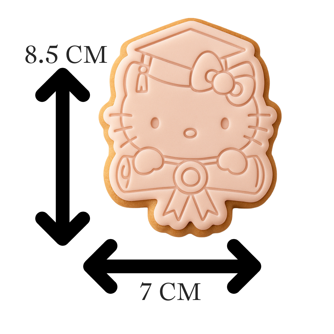 Hello Kitty Graduation Cookie Cutter and Embosser Stamp Set | Sanrio, Grad Cap, Cute