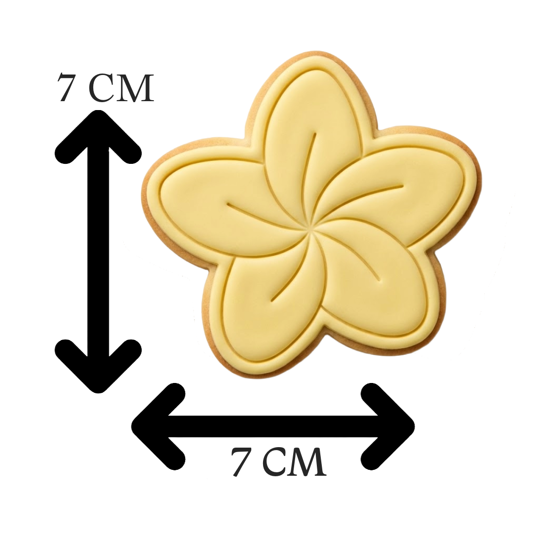 Frangipani Flower Cookie Cutter and Embosser Stamp Set | Plumeria, Tropical, Summer, Hawaiian
