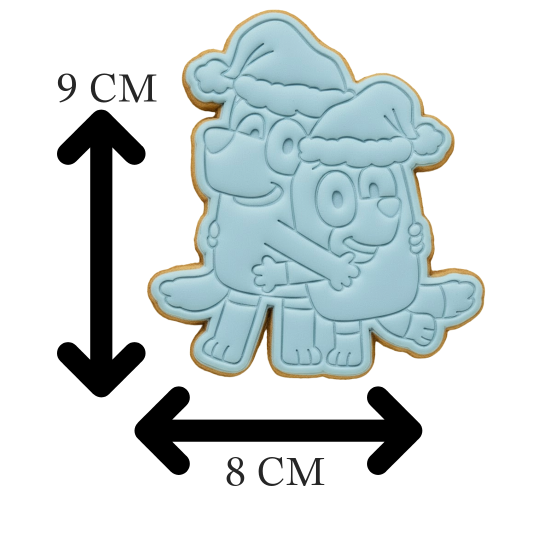 Bluey and Bingo Christmas Hug Cookie Cutter and Embosser Set | Holiday, Aussie