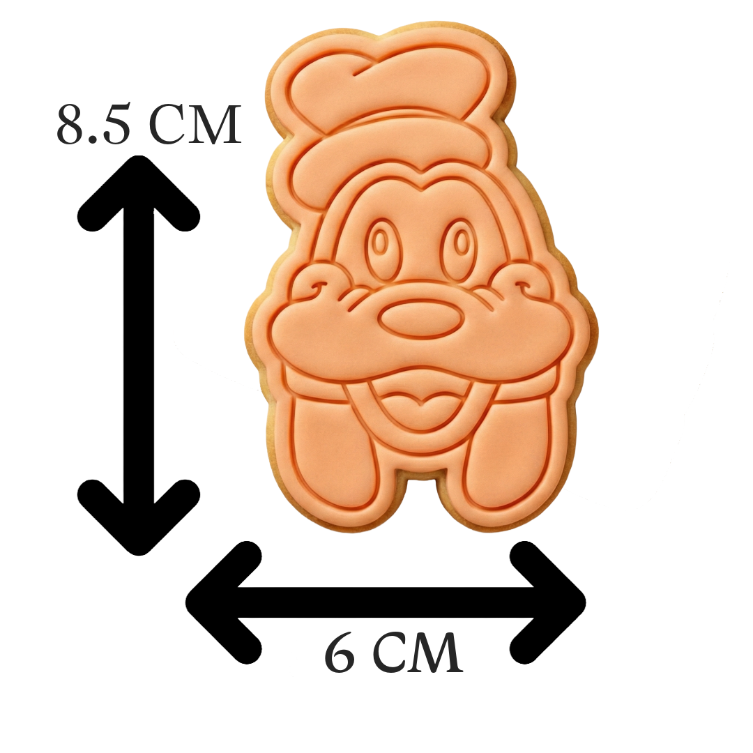 Goofy Face Cookie Cutter and Embosser Stamp Set | Funny Dog, Cartoon, Mickey's Friend