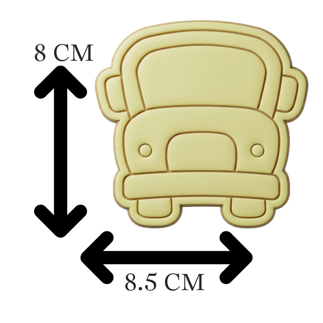 Cute School Bus Cookie Cutter and Embosser Stamp Set | Back to School, Wheels