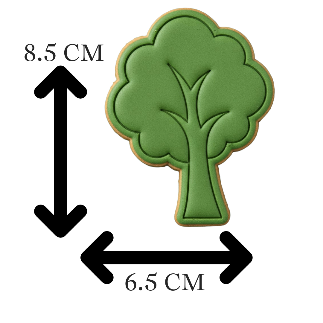 Cute Tree Cookie Cutter and Embosser Set | Woodland Forest Nature Baking
