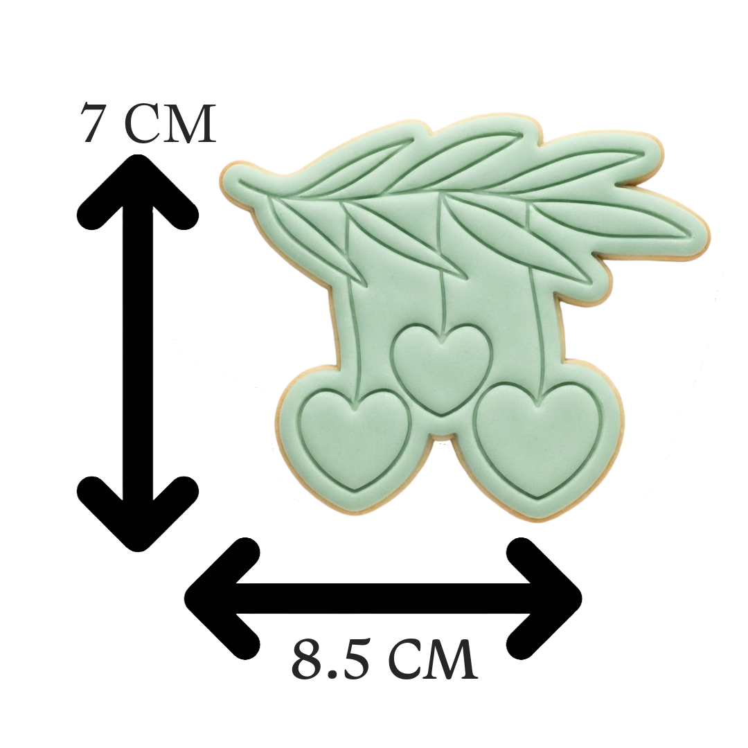 Hanging Heart Greenery Branch Cookie Cutter and Embosser Stamp | Botanical Love, Boho Wedding, Valentine's Day