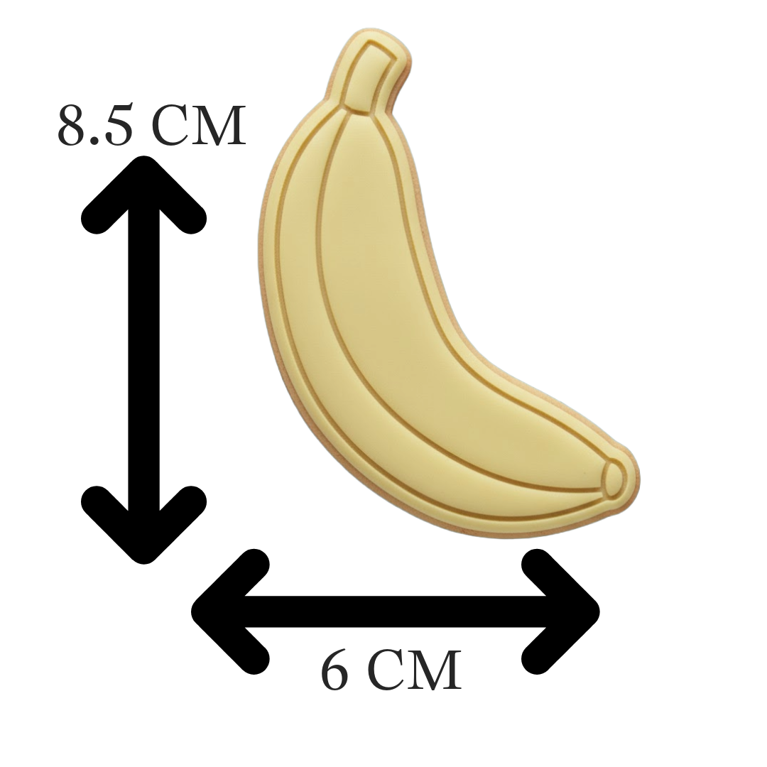 Banana Fruit Cookie Cutter and Embosser | Tropical Jungle Summer Party Baking