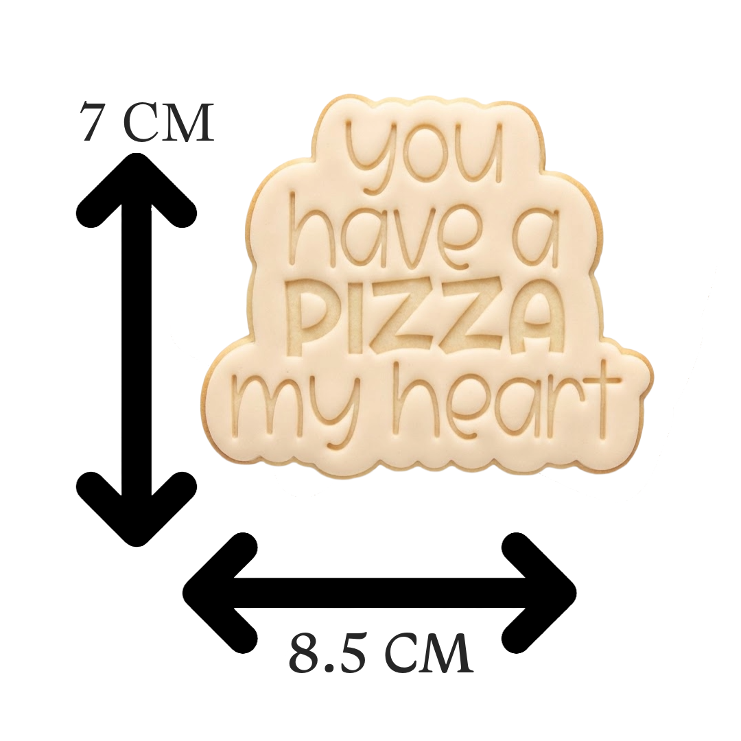 You Have A Pizza My Heart Cookie Cutter and Embosser Stamp | Funny Valentine, Food Pun, Pizza Lover Category: Craft Supp