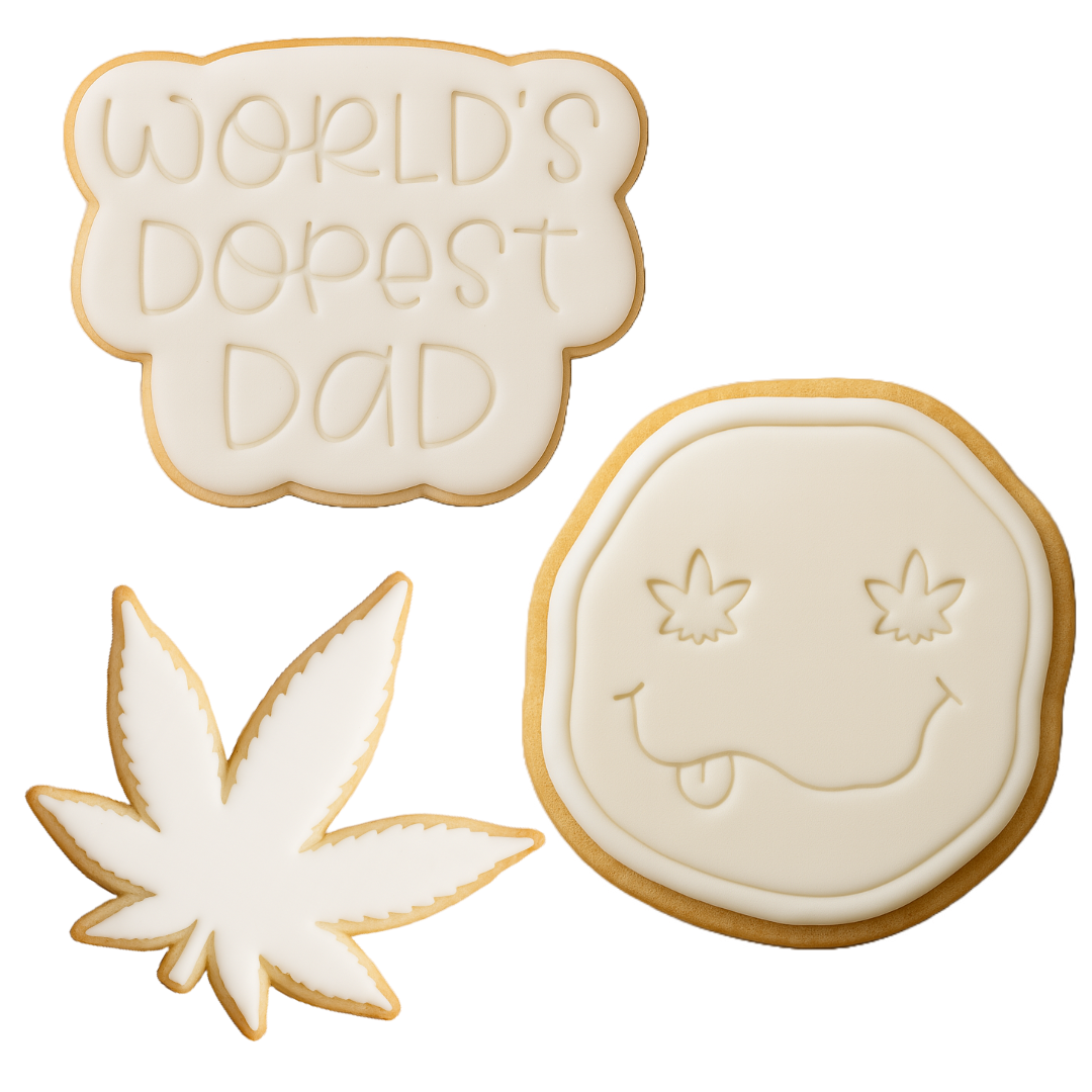 World’s Dopest Dad Cookie Cutter | Funny Father's Day Embosser | Weed Gift Cookie Stamp