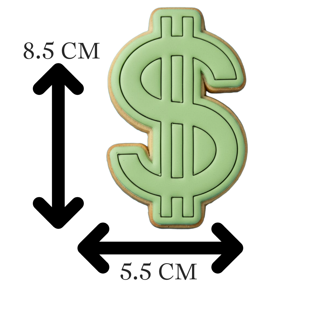 Dollar Sign Cookie Cutter and Embosser Set | Money Cash Rich Party Baking