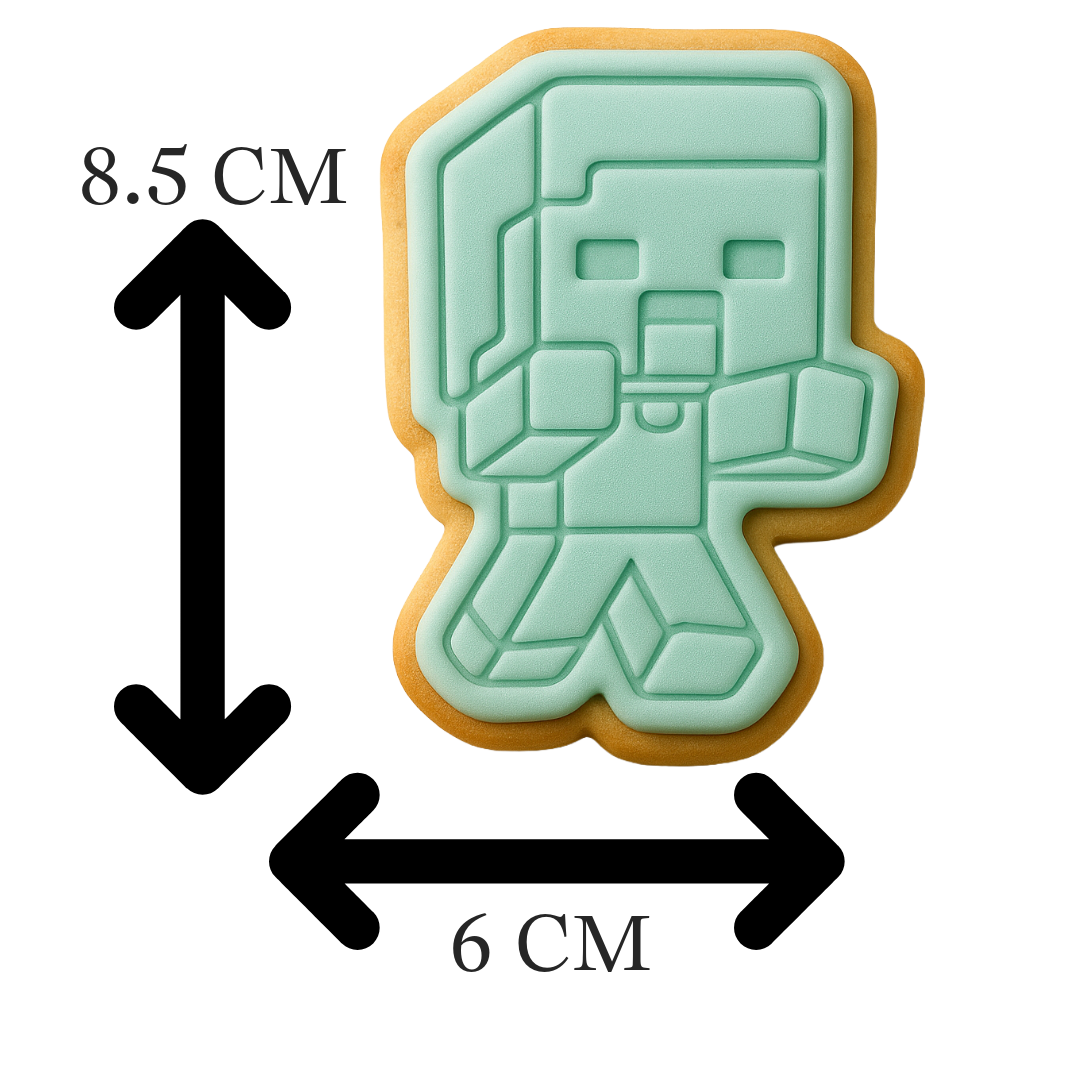 Minecraft Zombie Enemy Cookie Cutter and Embosser Stamp Set | Blocky Gamer, Monster