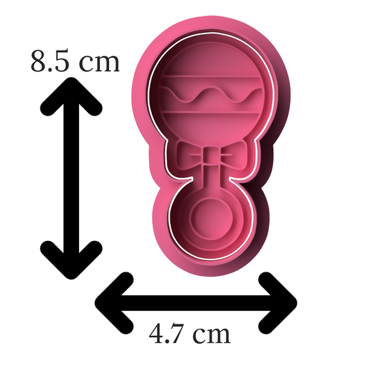 Baby Rattle Cookie Cutter & Embosser Set