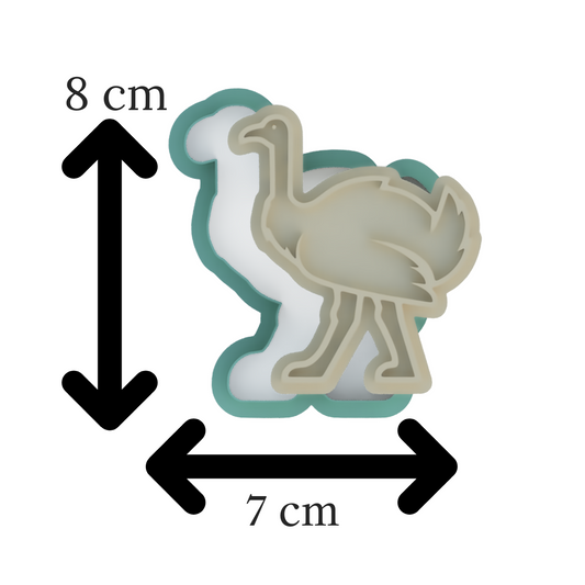 Emu Cookie Cutter & Embosser Safari Animal Biscuit Stamp