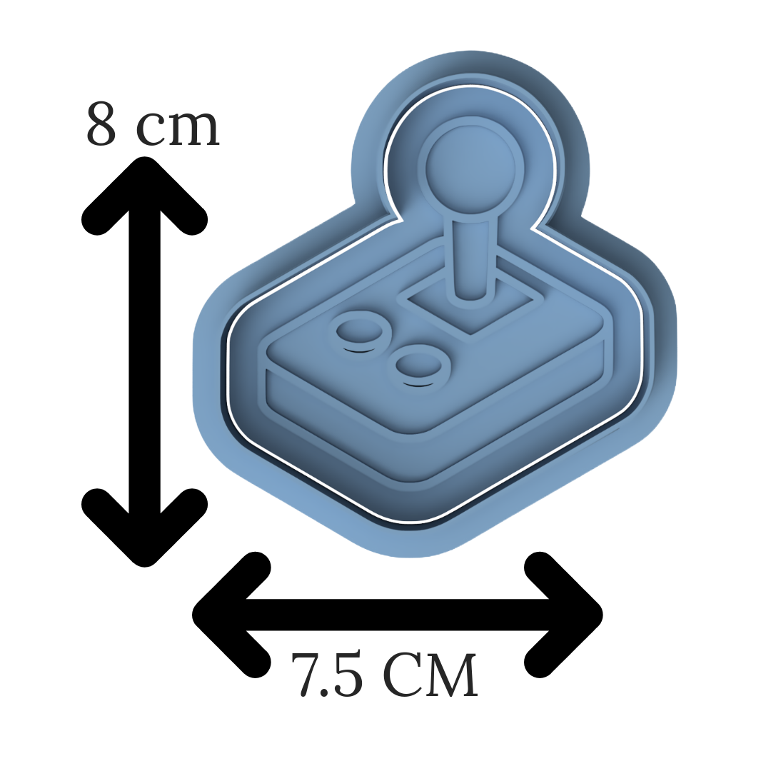 Retro Joystick Gamming Cookie Cutter & Stamp