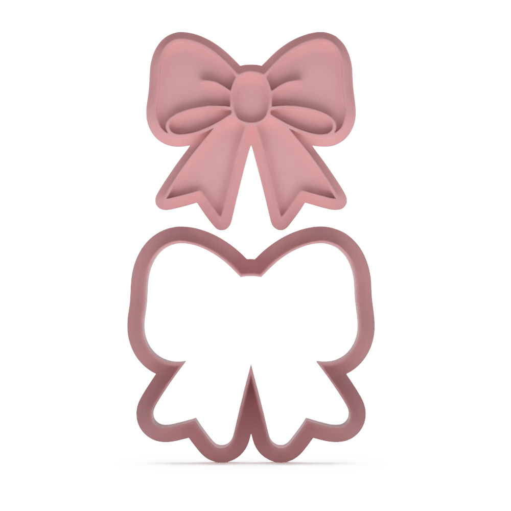 Ribbon Bow Cookie Fondant Embosser Stamp and Cookie Cutter