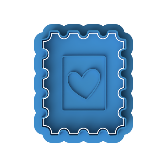 Love Heart Postage Stamp Cookie Cutter and Embosser Set | Valentine's Day, Sweet Mail, Wedding