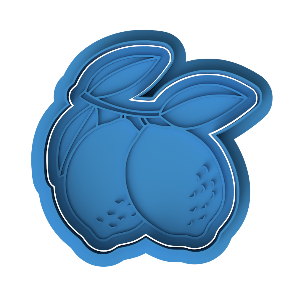 Lemon Branch Cookie Cutter and Embosser Stamp Set | Citrus Duo, Mediterranean Summer, Positano Style