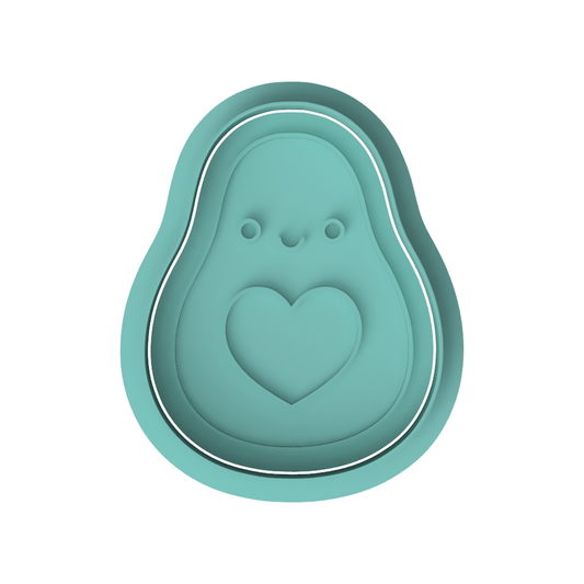 Avocado Cookie Cutter & Embosser Cute Food Theme Biscuit Stamp