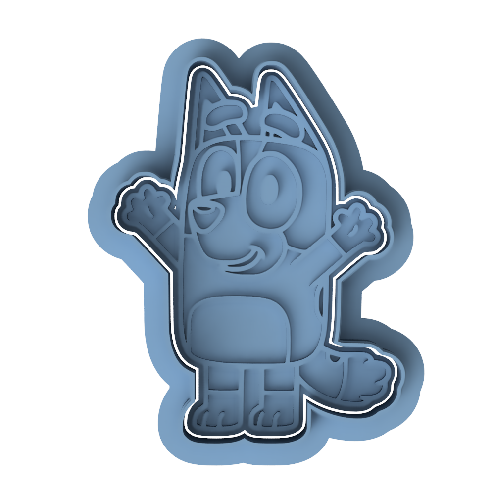 Bingo Cookie Cutter & Embosser – Bluey Character Kids TV Theme Biscuit Stamp