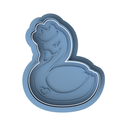 Princess Swan Cookie Cutter & Embosser Baby Shower Biscuit Stamp