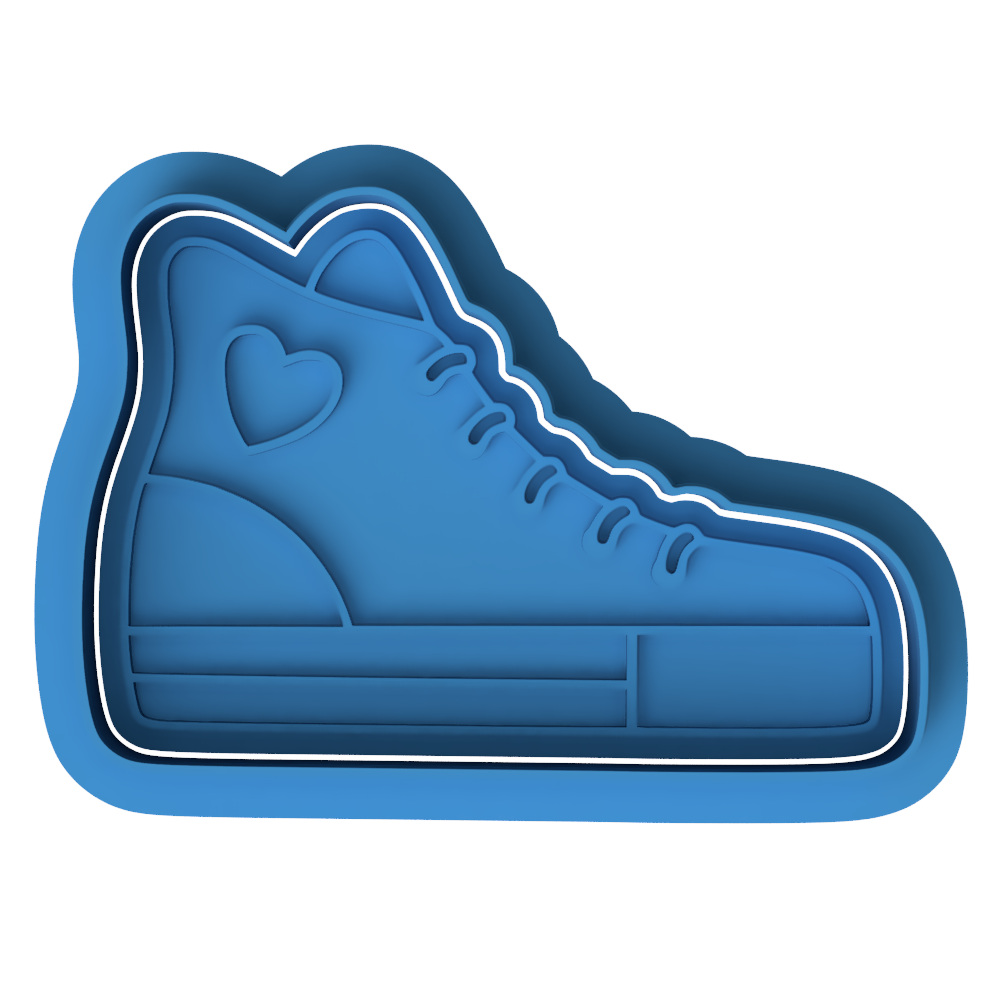 High Top Sneaker Cookie Cutter and Embosser Stamp Set | Shoe, Heart, Fashion