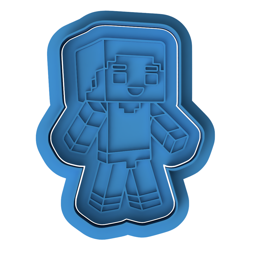 Minecraft Steve Player Character Cookie Cutter and Embosser Set | Blocky Gamer, Pixel
