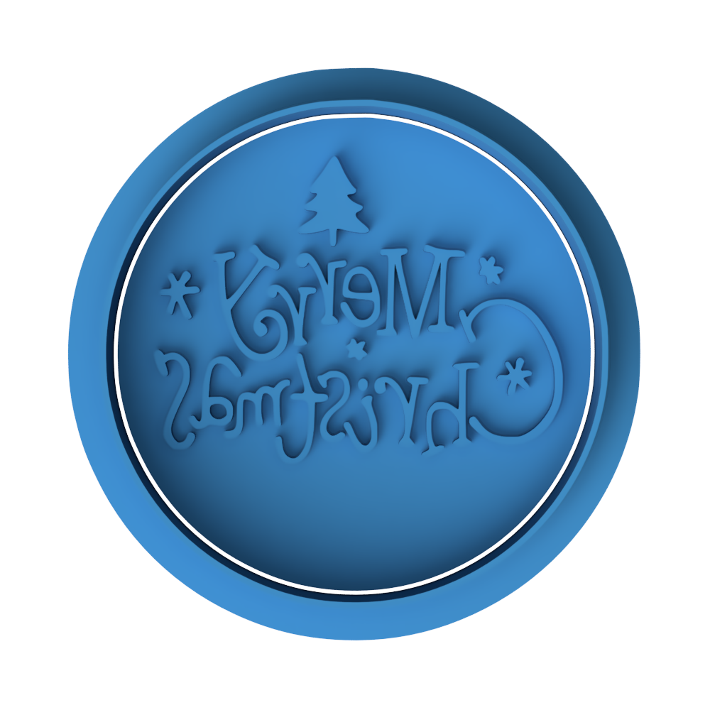 Merry Christmas Cookie Embosser β Festive Round Design