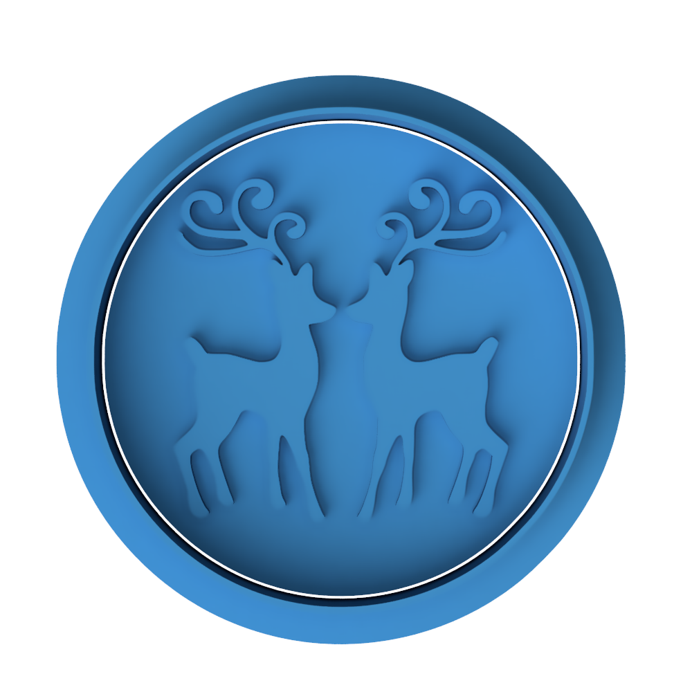 Reindeer Kiss Cookie Cutter & Embosser Christmas