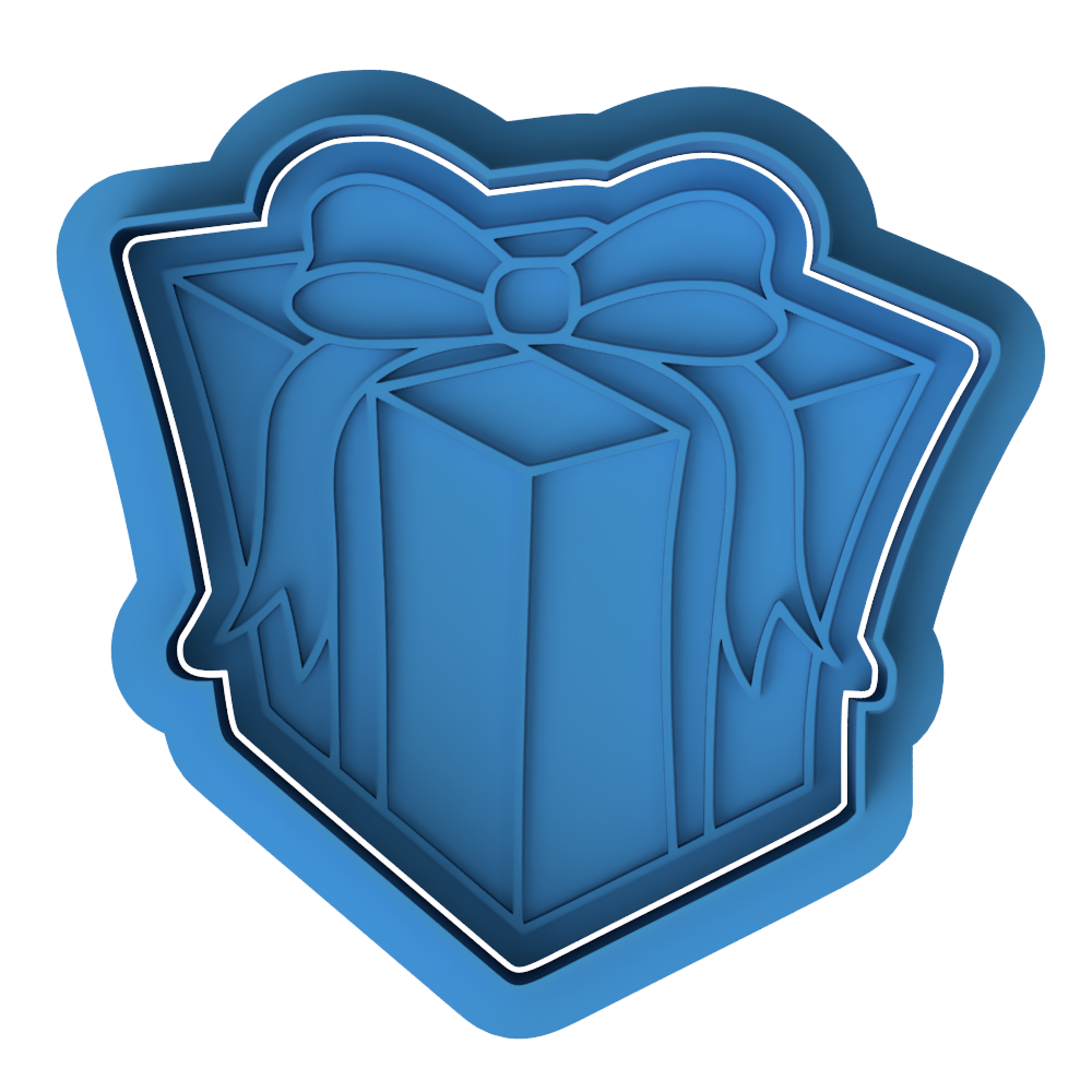 Gift Box with Bow Cookie Cutter & Embosser β Christmas or Birthday Cookie Design