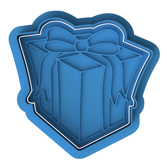 Gift Box with Bow Cookie Cutter & Embosser – Christmas or Birthday Cookie Design