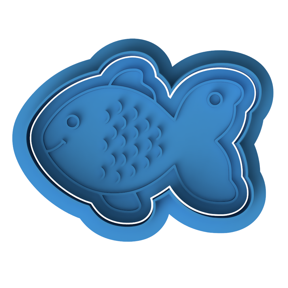 Cute Fish Cookie Cutter & Embosser โ Under the Sea Cookie Design