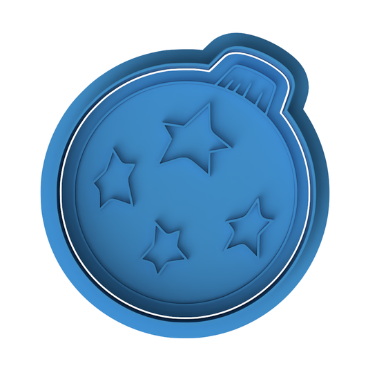 Christmas Bauble Star Ornament Cookie Cutter and Embosser Stamp