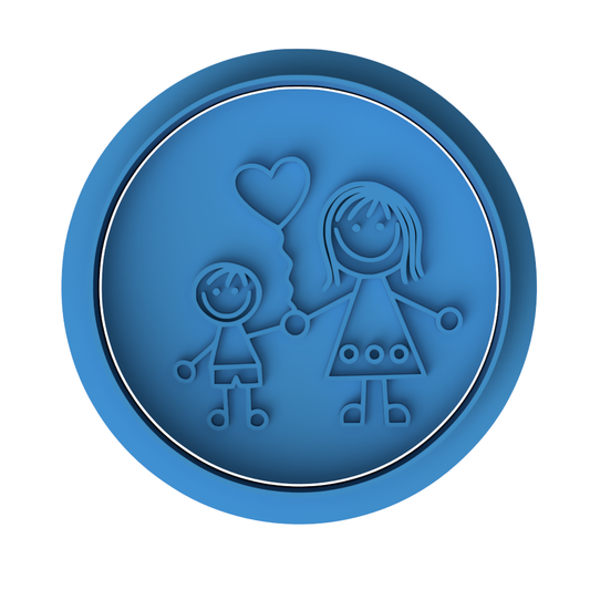 Mother & Son Cookie Cutter & Embosser Stamp