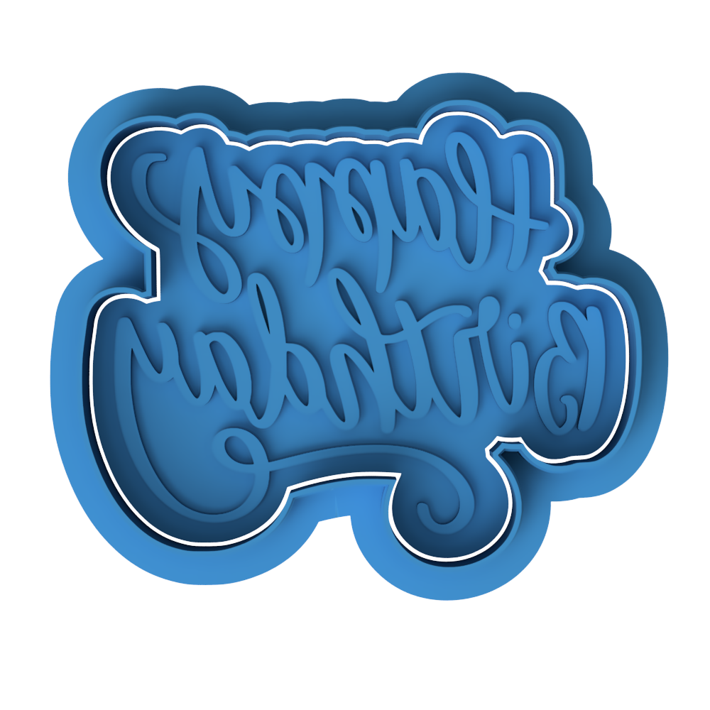 Happy Birthday Cookie Cutter with Embosser β Celebration Cookie Stamp