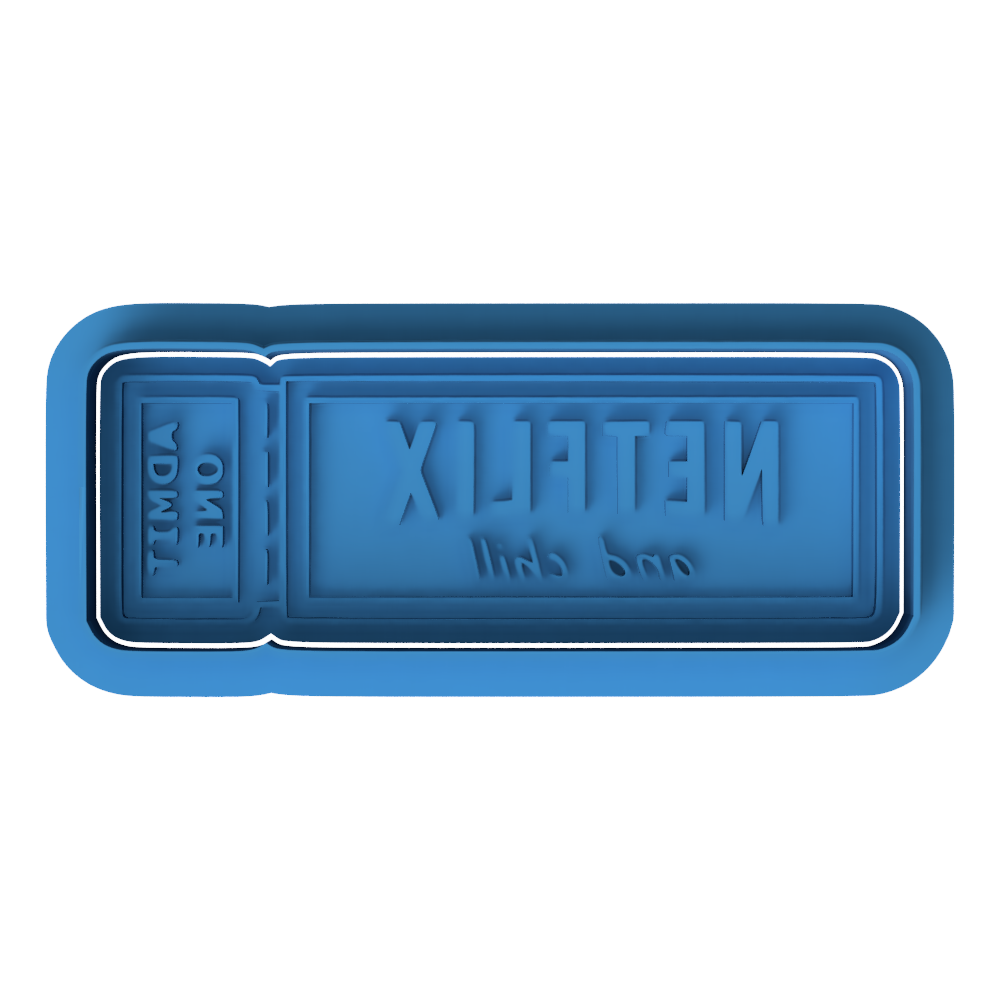 Netflix and Chill Ticket Cookie Cutter and Embosser Stamp | Movie Night, Valentine's Date, Funny Quote