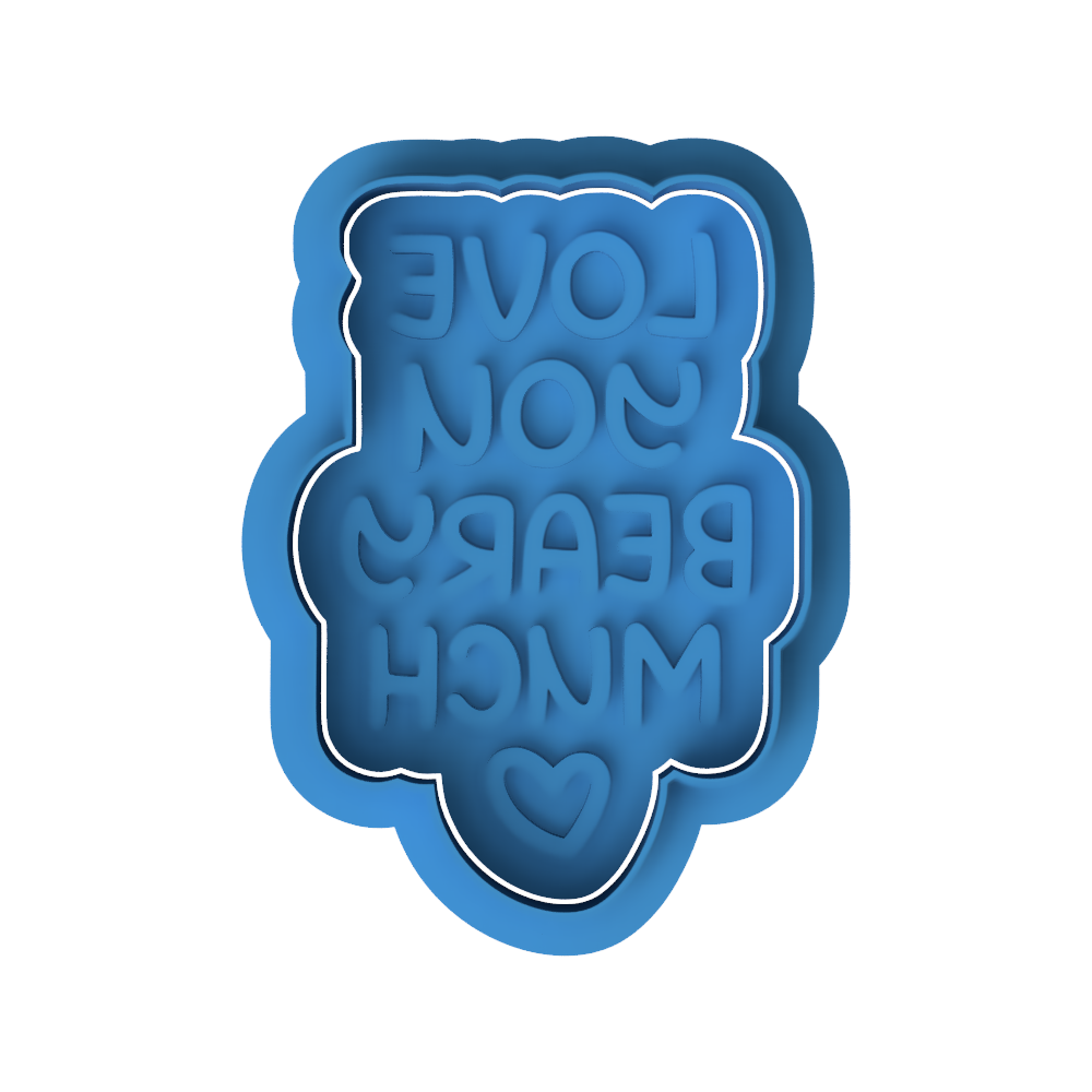Love You Beary Much Cookie Cutter and Embosser Stamp | Cute Valentine's Pun, Bear Quote, Love Text