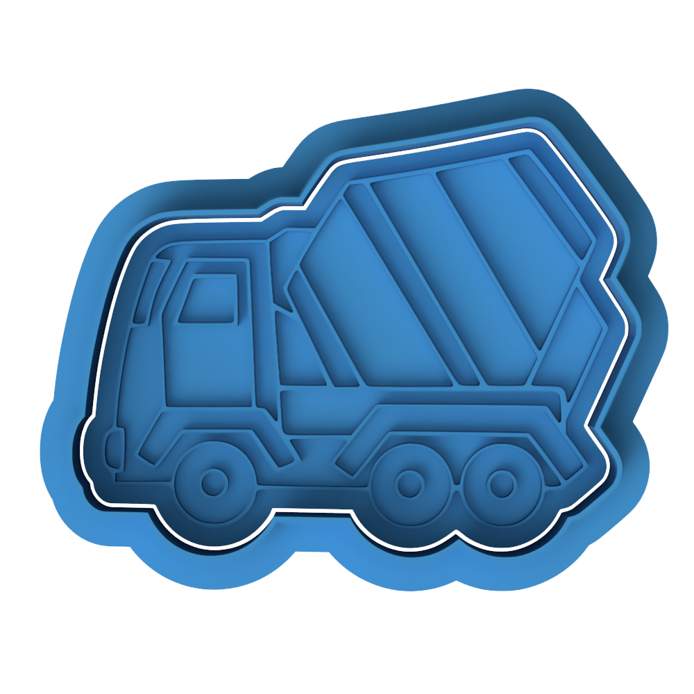Concrete Mixer Truck Cookie Cutter and Embosser Stamp | Construction Vehicle, Builder Party
