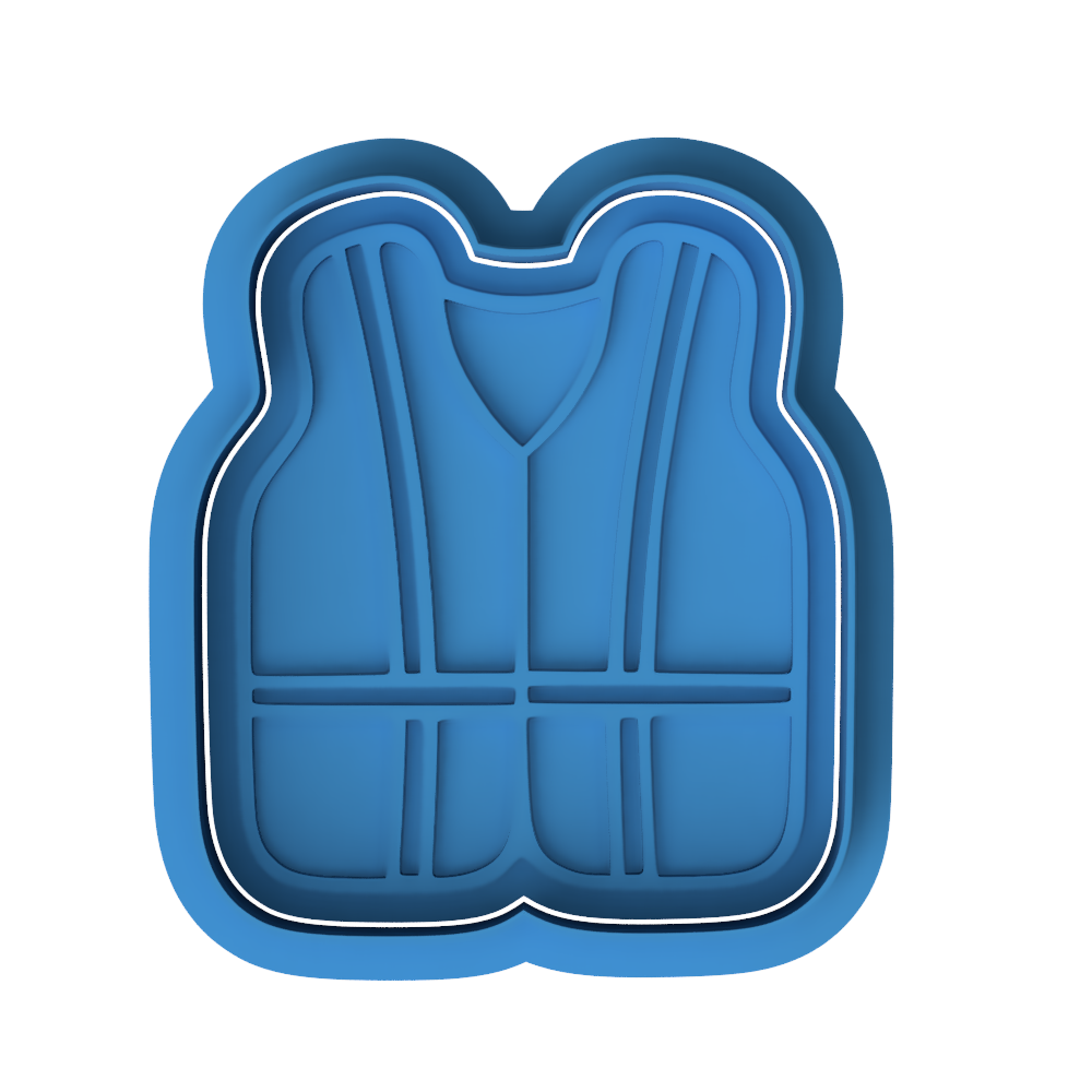 Construction Safety Vest Cookie Cutter and Embosser Stamp | Builder Uniform, Work Site Gear