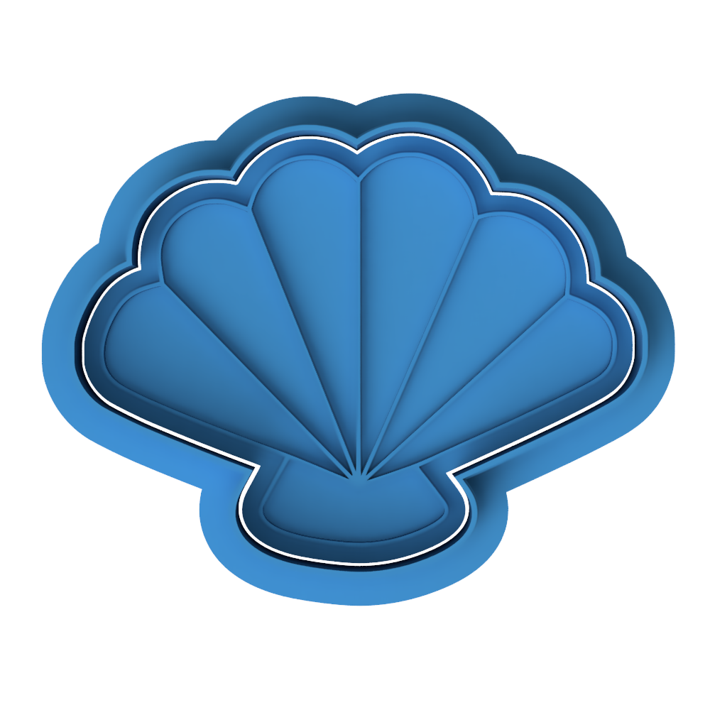 Cute Seashell Cookie Cutter and Embosser Stamp | Mermaid Party, Under the Sea