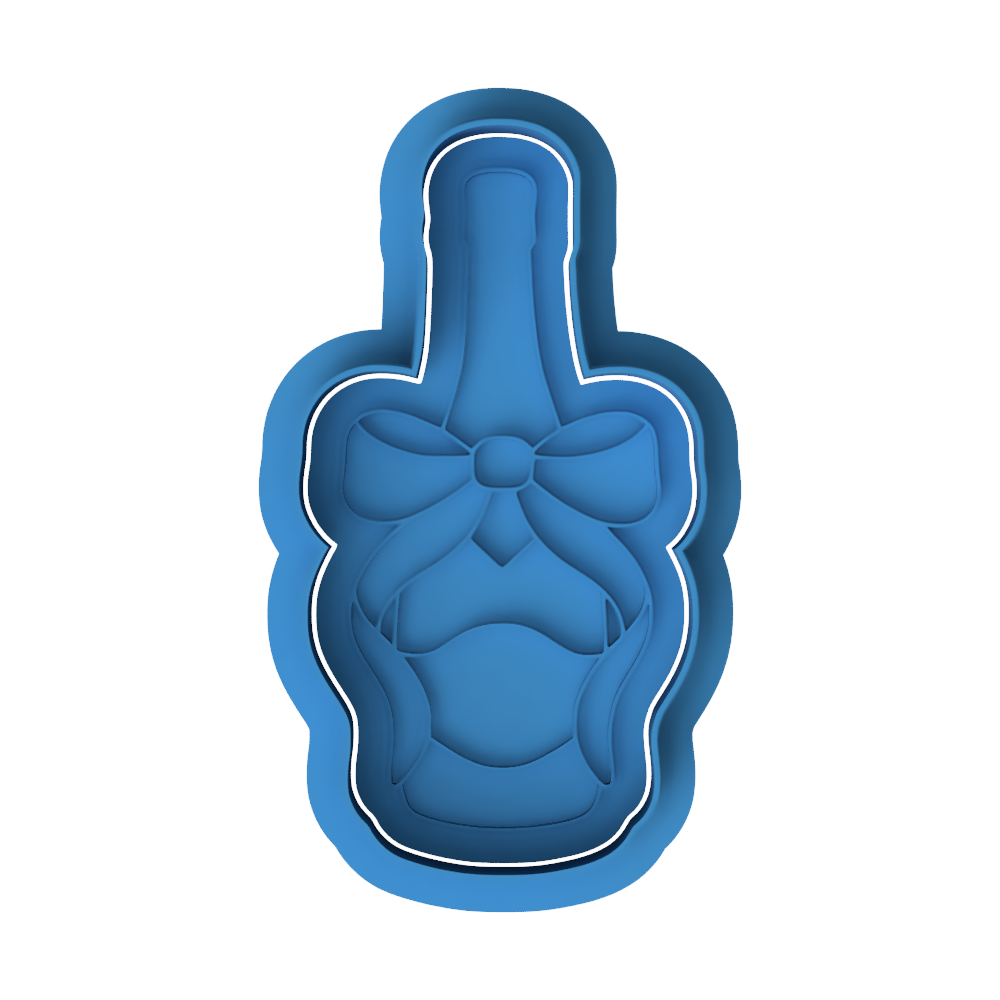 Champagne Bottle with Bow Cookie Cutter and Embosser - Wedding & Celebration Decor