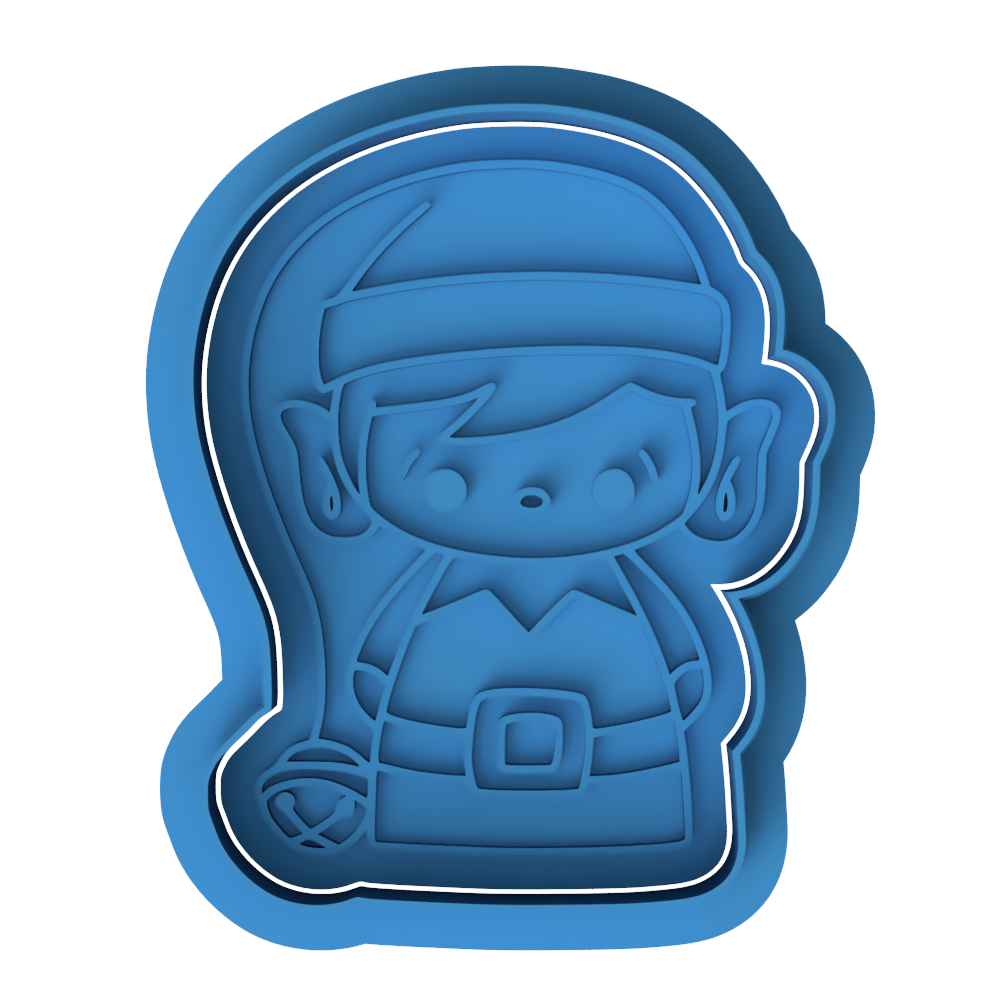 Christmas Elf Cookie Cutter & Embosser – Cute Santa’s Helper Cookie Design
