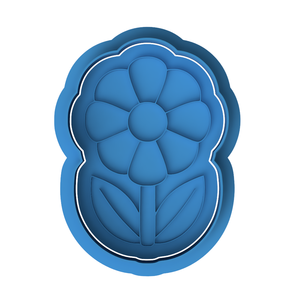 Tall Spring Daisy Cookie Cutter and Embosser Stamp | Round Petal Flower, Easter Garden, Mother's Day